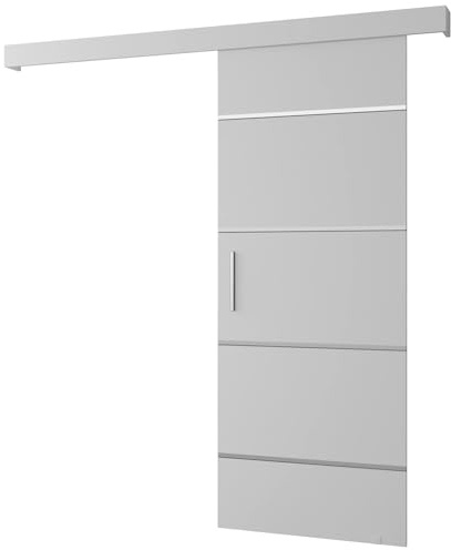 Schiebetür Komplettset - Schiebetürsystem Salwador 4 - Schiebetüren - Trennwände - Raumteiler - Innentüren, Tür 80x204 cm - Schiebetür Schiene - Zimmertür mit Schiebetür Griff - Saloontür