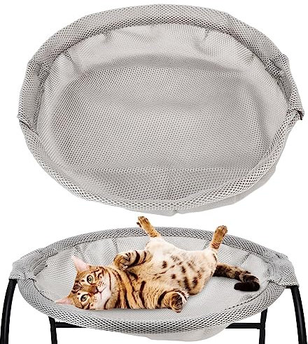 BEIJIALY Hamac pour Chat et Chien, Lit de Couchage Amovible sur Pied, Maison Suspendue pour Animaux de Compagnie Lavable et Respirante pour Le Salon (Gris)