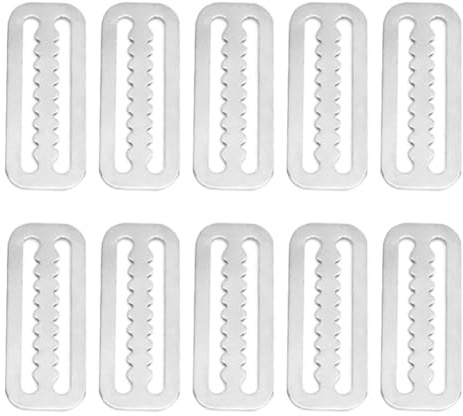 Tsudoku 10Pcs 2 Inch Diving Webbing Belt Slide Stopper Weight Retainer Clips with Teeth for Standard 2 Inch (5.1cm) Webbing Belts