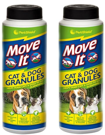 Multipack - PestShield Move It Cat & Dog Garden Granules Repellent - Non-Toxic, 100% Natural - 240g (3, Cat & Dog Repellent)