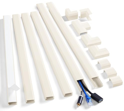 ZhiYo Cord Cover Wall Kit, 240.0 cm Cord Hider Wall Mounted TV, Wire Covers for Cords, Paintable Wire Hiders for TV On Wall, TV Cable Hider Wall Kit, Wall Cord Concealer, 6 x L15.17.8 cm W0.98 H0.12.7