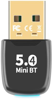 Latest Bluetooth 5.4 USB Adapter for PC Laptop, 20M Range Wireless Transmitter Dongle for Computer Desktop Windows 11 10 8.1 7, Plug n Play, Pair w/Headset Headphones Speaker Keyboard Mouse