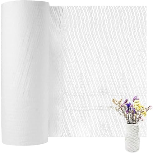 1 x weißes Wabenverpackungspapier, umweltfreundliches Kissenverpackungspapier für Umzug, Versand, Verpackung, zerbrechliche Gegenstände (5 m x 30 cm)
