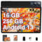2025 NeuesteTablet 11 Zoll 2K Display 2000*1200 Android 16GB RAM + 256GB ROM Tablet PC, 8600mAh Akku, 2.4G+5G WiFi, Bluetooth 5.0, 13MP+5MP, GMS Certified, Typ-C, Metallkörper, Mit Hülle, Schwarz