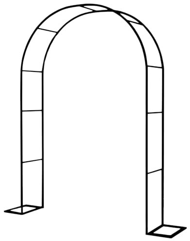 Rosenbogen Pergola aus Metall, 180 cm breit, dekorativer Hochzeitsbogen für Kletterpflanzen, schwarz, 1,8 m x 2,2 m x 25 cm