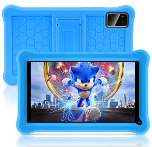 SANNUO Tablet para Niños 7 Pulgadas,Android 13 Tablet con 8GB RAM+64GB ROM, Pantalla HDIPS, 4000mAh, Parental Controls, WiFi, Bluetooth,Kids Educativos, Protective Case-Azul