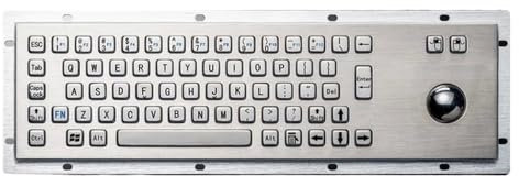 XXINGYULI Custom Waterproof Stainless Steel Metal Keyboard With Trackball Mouse Compatible With Panel Mount Industrial Computers(English Layout)