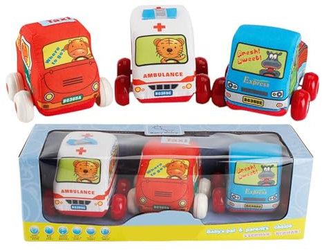 Weiche Spielzeugautos für Kinder – -Taxi-Modell aus Stoff, Waschbar | -LKW-Figur für und Mädchen, Lernspielzeug für Kinder von 0 bis 7 Jahren Spielzeugspielset