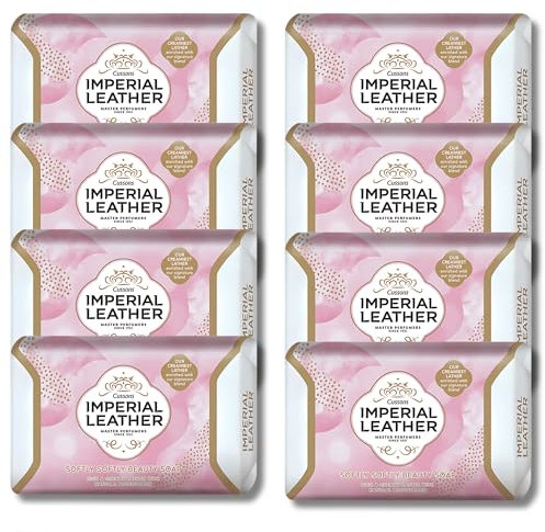 Leather Softly Beauty Soap 95g - Luxurious Rose & Fruity Scent with Delicate Petal Notes, Evoking Nostalgic Memories for an Indulgent Bathing Experience -Pack of 8