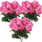 Tadoiooy 6pcs künstliche Geranien 14 Zoll lebensechter künstlicher Blüten mit verstellbaren Zweigen langlebig lebendigen Seiden -Geranium für Innen-, Außen-, Rosenrot