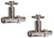 TC Traditional Cross Head Straight Heated Towel Rail Radiator Valves Chrome Pair