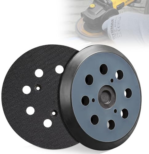 2PCS 5-Inch 8-Hole BO5031 Sander Base Replacement, Sander Backing Pads for Makita BO5030 BO5031 BO8041 BO5041, Velcro Sanding Pads 743081-8, Round Hook &Loop Orbital Pad for Polishing Buffing