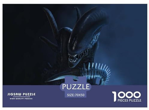 Xenomorph Jigsaw Puzzles Puzzles for Adults Kids. 1000 Pieces Aliens Great Gifts Challenge Toy Educational Games Home Decoration for Educational Games Gifts 70x50cm/1000pcs