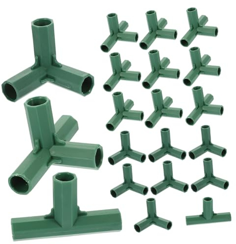 Toyvian Connettori per Telaio da Giardinaggio 20 Pezzi Giunti a Tre Vie in Plastica Supporto per Piante Coperture e Strutture di Sostegno Giardinaggio