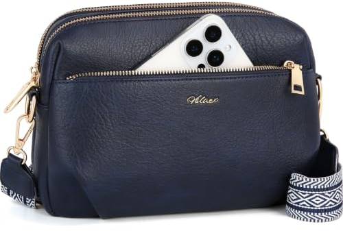 HILAEX Umhängetasche Damen Mittelgroß mit Anti Diebstahl & RFID-Blockierung | mit 4 Fächern, Kreditkartenfach, Verstellbar Abnehmbar Breiter Gurt