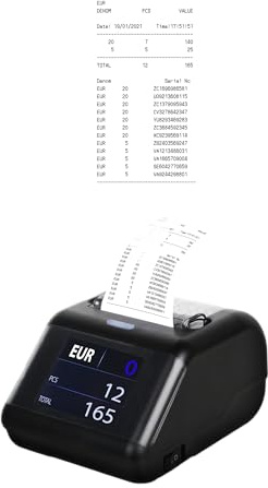 Jubula MPR-1 Thermodrucker für Belege Geldzählmaschinen | Schwarz | Kompakt