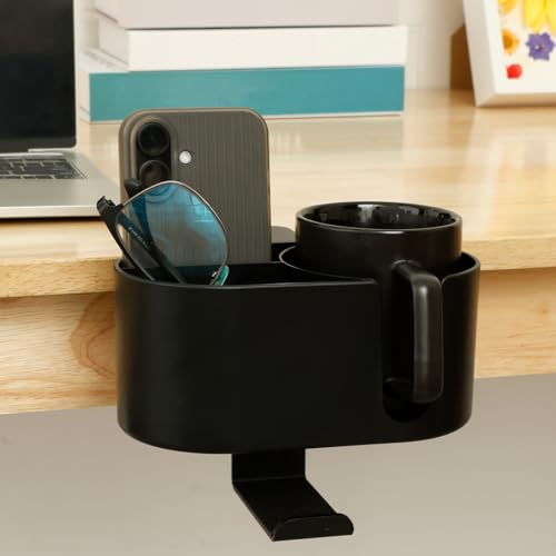 4 in 1 Gaming Desk Cup Holder,Versatile Easy to Install Cup Holder Headphone Hanger for Office Lawn Chair