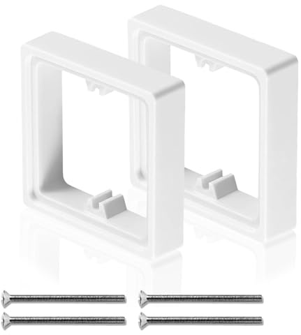 2PCS 20mm Socket Spacer for Electrical Installations, Electrical Outlet Extender Box with 50mm Screws, Light Switch Spacer, Switch Spacer Box for Home Office School Wall Installation