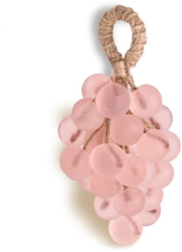KYDA Pink Grape Soap on Rope, Cold Process Bath Soap, Handmade Grapes Cluster Shaped Soaps, Decorative & Aromatic Artisan Bar for Hand Wash, Bath, Refresh Air, DIY Handmade Bath Soaps Gift Box
