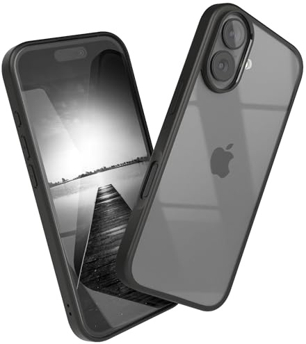 EAZY CASE Clear Hybrid Bumper Hülle kompatibel mit iPhone 17, Handyhülle mit Ultra Aufprallschutz, Stoßfest und Kratzfest, dünne Schutzhülle mit Kameraschutz, Handy Case, Schwarz