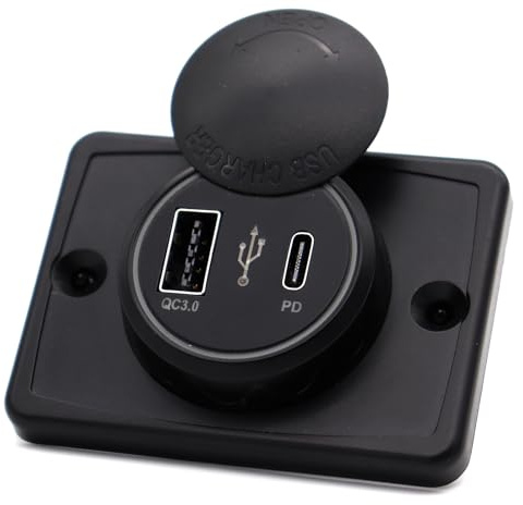 LOKEKE QC3.0 USB A Charger Socket for Car, Waterproof 18W PD USB Type C & 30W QC3.0 USB Type A Quick Charger Power Charging Socket Outlet Adapter Port for Marine Boat RV Boat