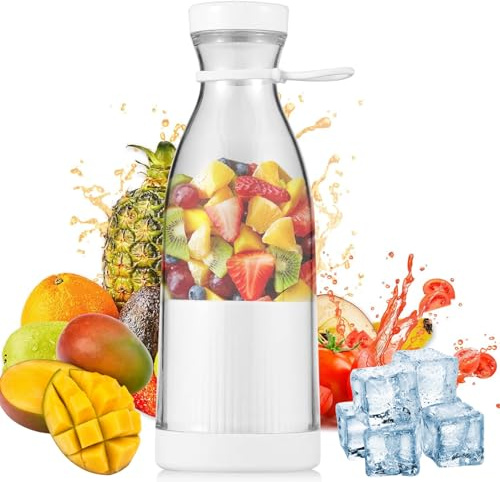 Portable Blender Smoothie Maker, 9.5oz Electric Mini Juice Maker, Powerful Mini Blender with USB for Fruits, Shakes, Smoothie, Perfect for Home Outdoors Travel