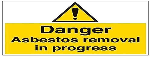 VSafety 6B012BR-R Schild Danger Asbest Removal In Progress, 600 x 450 mm, 3 Stück