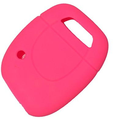 Happyit Silicone Voiture Clé Housse Case pour Renault Twingo Clio Master Kango 1 Boutons Clé À Distance (Rose Rouge)