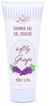 BadeFee - Duschgel Softly Grape 200 ml, vegane & milde Pflege-Dusche für ein fruchtiges Duscherlebnis, Showergel Mikroplastikfrei, ohne Parabene & Silikone, vegan & Tierversuchsfrei, Made in Germany