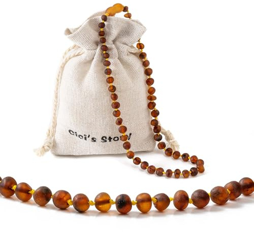 Cici's Story Collier Ambre(Unisex) - 3 Sizes - 5 Couleurs - 100% Plus Haute Qualite Certifie l'Ambre la Baltique Authentique Collier