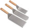 Set di spatole in metallo in acciaio inox per hamburger e piastra per barbecue con parte superiore piatta