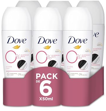 Dove Roll-on Original ohne Aluminium/Alkohol, (für 24h Schutz mit 1/4 Pflegecreme) 6er Pack (6 x 50 ml)