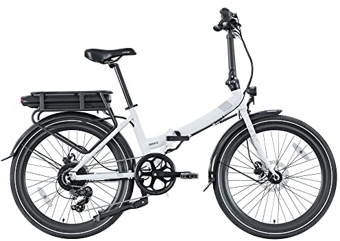 LEGEND EBIKES Siena, E Bike Elektrofahrrad Herren und Damen, Fahrrad Auswechselbare Batterie 36V 13Ah, 25km/h, Elektrofahrräder 250W, E-Bike Klapprad 7 Gänge, Räder 24, Smartbike Weiß