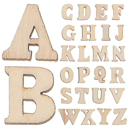 200 StüCk Holzbuchstaben Klein - 15MM Diy Bastelset FüR Kreative Projekte, Naturholz Design, Perfekt FüR Kunsthandwerk Und Dekoration