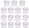 Suneast 15 Pcs Empty Plastic Cosmetic Jars with Lid, Clear Travel Sample Containers Pots for Women Creams Make-up Glitter Powder Nail Art Storage - 15g/15ml
