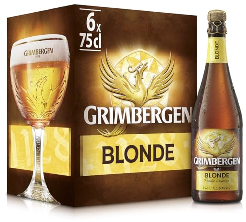 Grimbergen Blonde, Cassa con 6 Bottiglie da 75cl, Birra d'Abbazia Blonde Ale, Gusto Morbido e Fruttato, Gradazione Alcolica 6.7% Vol.