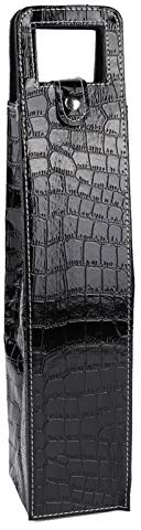 Bouteille unique sac fourre-tout à vin en cuir PU réutilisable porte-fourre-tout à vin isolé sac fourre-tout à vin Champagne bière sacs transporteur(noir)