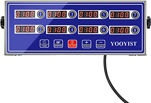 YOOYIST Temporizador de Cocina Digital Comercial de 8 canales, Restaurante, Cocina, Alarma Fuerte