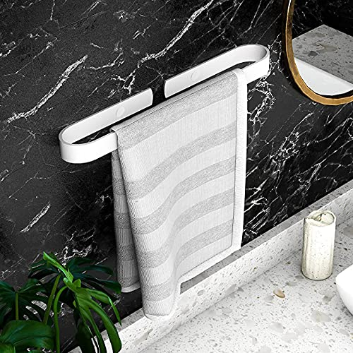 Homease Bad Handtuchhalter, Ohne Bohren Handtuchregel 40 cm Weiß, Selbstklebend Handtuchstange Aluminium Badetuchhalter Handtuchring gästehandtuchhalter für Küche, Badezimmer, Balkon, Rostfrei