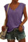 ASKSA Women V Neck Cap Sleeve T-Shirt Summer Solid Color Tank Top Casual Loose Shirts Basic Tee Tops (Purple,XL)