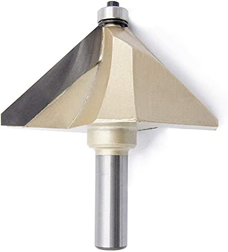 XMHF Fraises à chanfreiner à tige de 1,27 cm avec longueur de coupe de 45 degrés, Fraise à Bois, Pointe en Carbure de Tungstène