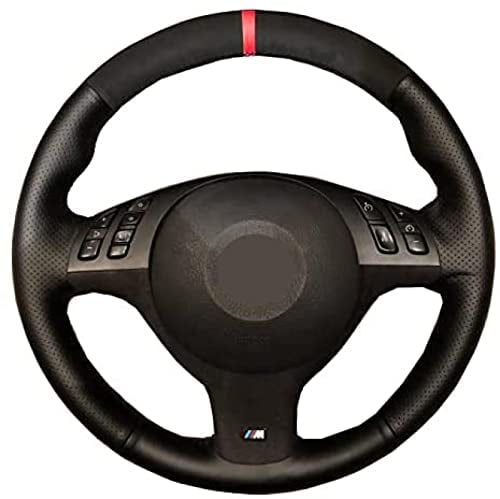DIY Lenkradbezüge, für BMW M E46 2000-2004 330i 330Ci E39 2000-2003 540i 525i 530i M3 E46 DIY Auto Auto Lenkradbezug Wrap Wildleder