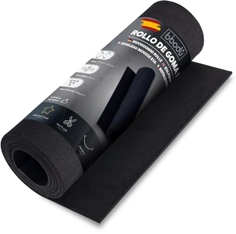 BIBODU Rouleau Mousse EVA Noire 5mm | Dimensions 150 cm x 32 cm, Densité 80 kg/m3 | Mousse Eva Noir pour Bricolage DIY, Costumes Cosplay, Halloween | Convient aux Enfants et aux Filles