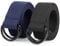 JasGood 2 Stück Herren Canvas Gürtel, Gewebter Casual Gürtel, 3.8cm Breit,C-Schwarz+Navy blau, 120cm(für Taillengröße 86cm-99cm)