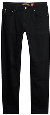 Superdry Herren Organic Cotton Vintage Slim Jeans Venom Verwaschenes Schwarz 30/30