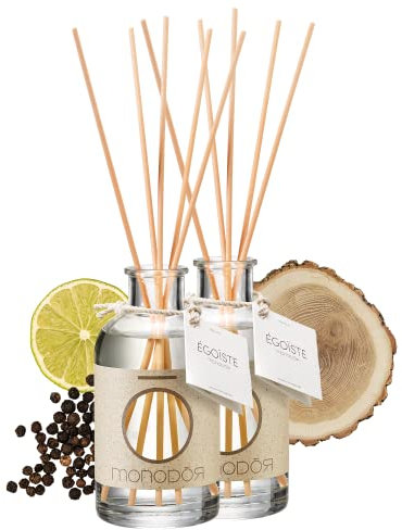 Duftstäbchen Raumduft Edel Made in Italy - langanhaltend 400ml - nachhaltiger Raumduft Limette - Pfeffer - Holz - Nelke - für elegant, würziges Raumklima - MONODOR Egoiste