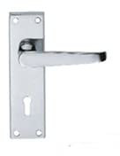 EUROART JOVIAN Straight Lever Lock Door Handles in Satin Chrome Plating Finish & Dimensions 121MM x 40MM X 150MM