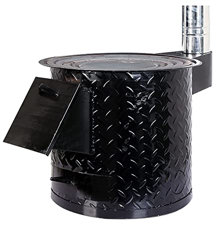 MNSSRN Beweglicher Gusseisen-Kohlenstoffofen, Campingofen, Heißer Zeltofen, Holzofen Für Kochen Im Freien Und Heizung Im Freien,Without pan,46CM