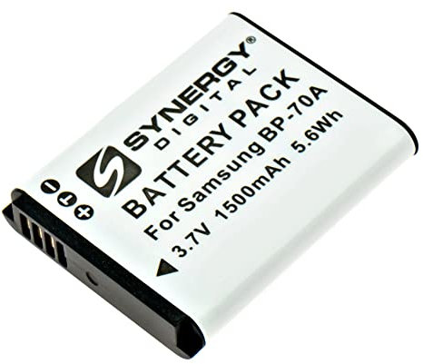 Synergy Digital Batterie pour appareil photo numérique, compatible avec Samsung BP70A, BP-70A, BP70, EA-BP70A, EABP70A, IA-BP70A, IABP70A Batterie pour appareil photo numérique (Li-ion, 3,7 V, 1500