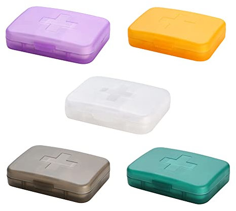 LICHENGTAI 5PCS Pilulier Semainier Francais Matin et Soir, Pilulier 7 Jours 6 Compartiments Pillbox Pilulier Hebdomadaire, Boîte à Pilules Portable Deux Fois par Jour Medication Dispenser